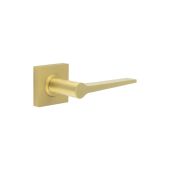 BUR20KIT240 Frelan Hardware Burlington Knightsbridge Door Handles on Square Plain Rose Satin Brass