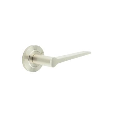 Click Here To Enlarge This Photo Of BUR20KIT315 Frelan Hardware Burlington Knightsbridge Door Handles on Stepped Rose Satin Nickel
