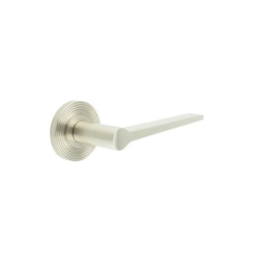 Click Here To Enlarge This Photo Of BUR20KIT316 Frelan Hardware Burlington Knightsbridge Door Handles on Reeded Rose Satin Nickel