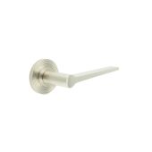 BUR20KIT316 Frelan Hardware Burlington Knightsbridge Door Handles on Reeded Rose Satin Nickel