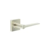 BUR20KIT318 Frelan Hardware Burlington Knightsbridge Door Handles on Square Plain Rose Satin Nickel