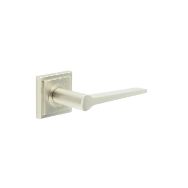 Click Here To Enlarge This Photo Of BUR20KIT319 Frelan Hardware Burlington Knightsbridge Door Handles on Square Stepped Rose Satin Nickel