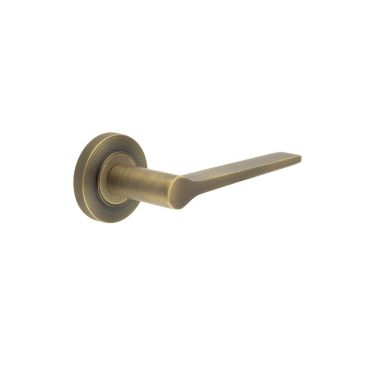 Click Here To Enlarge This Photo Of BUR20KIT5 Frelan Hardware Burlington Knightsbridge Door Handles on Knurled Rose Antique Brass