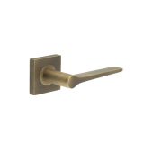 BUR20KIT6 Frelan Hardware Burlington Knightsbridge Door Handles on Square Plain Rose Antique Brass