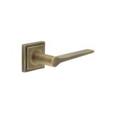 BUR20KIT7 Frelan Hardware Burlington Knightsbridge Door Handles on Square Stepped Rose Antique Brass