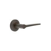 BUR20KIT80 Frelan Hardware Burlington Knightsbridge Door Handles on Chamfered Rose Dark Bronze