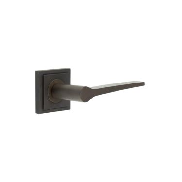 Click Here To Enlarge This Photo Of BUR20KIT85 Frelan Hardware Burlington Knightsbridge Door Handles on Square Stepped Rose Dark Bronze
