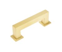 BUR210SB Frelan Hardware Burlington Trafalgar Square Cabinet Handle 96mm Satin Brass