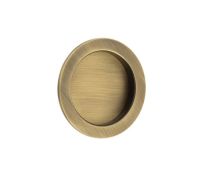 BUR215AB Frelan Hardware Burlington Circular 75mm Flush Pull Antique Brass