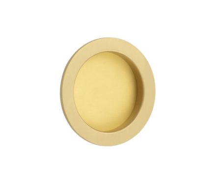 Click Here To Enlarge This Photo Of BUR215SB Frelan Hardware Burlington Circular 75mm Flush Pull Satin Brass