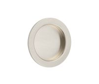 BUR215SN Frelan Hardware Burlington Circular 75mm Flush Pull Satin Nickel
