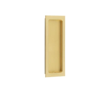 Click Here To Enlarge This Photo Of BUR225SB Frelan Hardware Burlington Rectangular Flush Pull 150mm x 55mm Satin Brass