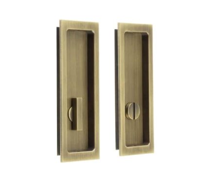 Click Here To Enlarge This Photo Of BUR226AB Frelan Hardware Burlington Flush Rectangular Turn & Release Antique Brass