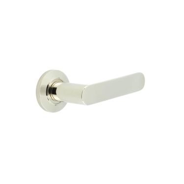 Click Here To Enlarge This Photo Of BUR25KIT158 Frelan Hardware Burlington Kensington Door Handles on Chamfered Rose Polished Nickel