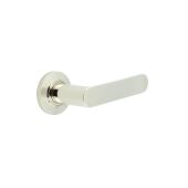 BUR25KIT158 Frelan Hardware Burlington Kensington Door Handles on Chamfered Rose Polished Nickel