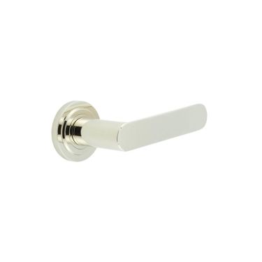Click Here To Enlarge This Photo Of BUR25KIT159 Frelan Hardware Burlington Kensington Door Handles on Stepped Rose Polished Nickel