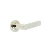 BUR25KIT159 Frelan Hardware Burlington Kensington Door Handles on Stepped Rose Polished Nickel