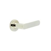 BUR25KIT161 Frelan Hardware Burlington Kensington Door Handles on Knurled Rose Polished Nickel