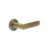 BUR25KIT2 Frelan Hardware Burlington Kensington Door Handles on Chamfered Rose Antique Brass