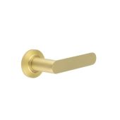BUR25KIT236 Frelan Hardware Burlington Kensington Door Handles on Chamfered Rose Satin Brass