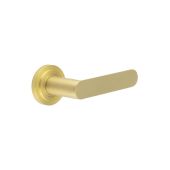 BUR25KIT237 Frelan Hardware Burlington Kensington Door Handles on Stepped Rose Satin Brass