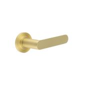 BUR25KIT238 Frelan Hardware Burlington Kensington Door Handles on Reeded Rose Satin Brass