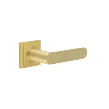 Click Here To Enlarge This Photo Of BUR25KIT241 Frelan Hardware Burlington Kensington Door Handles on Square Stepped Rose Satin Brass