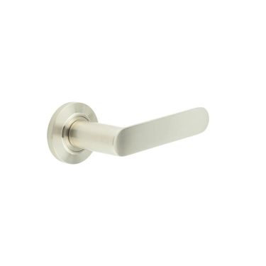 Click Here To Enlarge This Photo Of BUR25KIT314 Frelan Hardware Burlington Kensington Door Handles on Chamfered Rose Satin Nickel