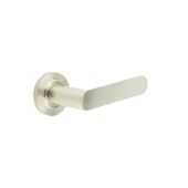 BUR25KIT314 Frelan Hardware Burlington Kensington Door Handles on Chamfered Rose Satin Nickel