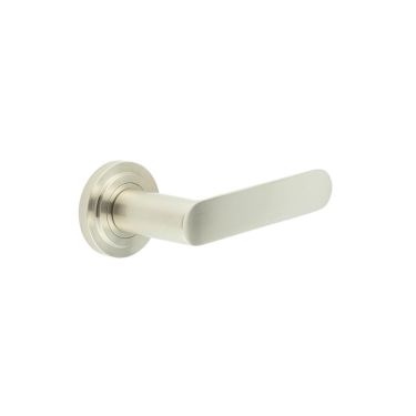 Click Here To Enlarge This Photo Of BUR25KIT315 Frelan Hardware Burlington Kensington Door Handles on Stepped Rose Satin Nickel