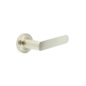 BUR25KIT315 Frelan Hardware Burlington Kensington Door Handles on Stepped Rose Satin Nickel