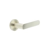 BUR25KIT316 Frelan Hardware Burlington Kensington Door Handles on Reeded Rose Satin Nickel