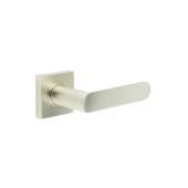 BUR25KIT318 Frelan Hardware Burlington Kensington Door Handles on Square Plain Rose Satin Nickel