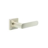 BUR25KIT319 Frelan Hardware Burlington Kensington Door Handles on Square Stepped Rose Satin Nickel