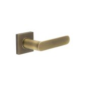 BUR25KIT6 Frelan Hardware Burlington Kensington Door Handles on Square Plain Rose Antique Brass
