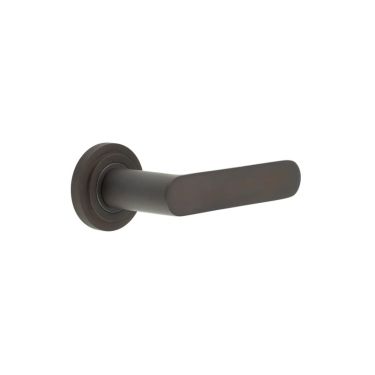 Click Here To Enlarge This Photo Of BUR25KIT80 Frelan Hardware Burlington Kensington Door Handles on Chamfered Rose Dark Bronze