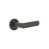 BUR25KIT83 Frelan Hardware Burlington Kensington Door Handles on Knurled Rose Dark Bronze