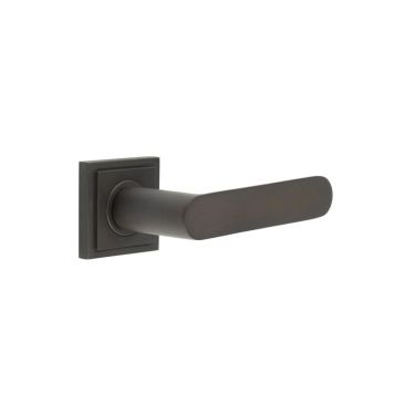 Click Here To Enlarge This Photo Of BUR25KIT85 Frelan Hardware Burlington Kensington Door Handles on Square Stepped Rose Dark Bronze