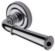 V1932-PC Heritage Brass Door Handle Lever Latch on Round Rose Colonial Design Polished Chrome Finish