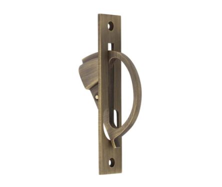 Click Here To Enlarge This Photo Of BUR280AB Frelan Hardware Burlington 130mm x 25mm Sliding Door Edge Pull Antique Brass