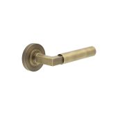 BUR30KIT1 Frelan Hardware Burlington Westminster Door Handles on Plain Rose Antique Brass