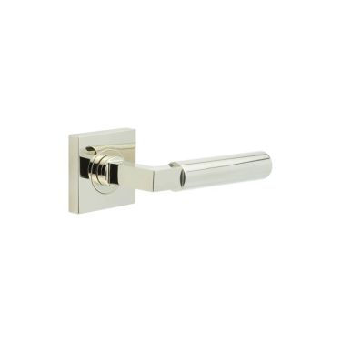 Click Here To Enlarge This Photo Of BUR30KIT162 Frelan Hardware Burlington Westminster Door Handles on Square Plain Rose Polished Nickel