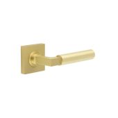 BUR30KIT240 Frelan Hardware Burlington Westminster Door Handles on Square Plain Rose Satin Brass