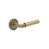 BUR30KIT3 Frelan Hardware Burlington Westminster Door Handles on Stepped Rose Antique Brass