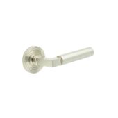 BUR30KIT316 Frelan Hardware Burlington Westminster Door Handles on Reeded Rose Satin Nickel
