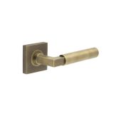 BUR30KIT6 Frelan Hardware Burlington Westminster Door Handles on Square Plain Rose Antique Brass