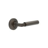BUR30KIT80 Frelan Hardware Burlington Westminster Door Handles on Chamfered Rose Dark Bronze
