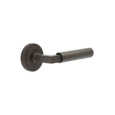 Click Here To Enlarge This Photo Of BUR30KIT81 Frelan Hardware Burlington Westminster Door Handles on Stepped Rose Dark Bronze