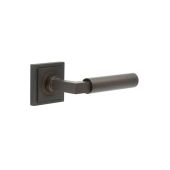 BUR30KIT85 Frelan Hardware Burlington Westminster Door Handles on Square Stepped Rose Dark Bronze