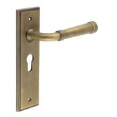 BUR35KIT11 Frelan Hardware Burlington Highgate Door Handles on 47.5mm Euro Backplate Antique Brass